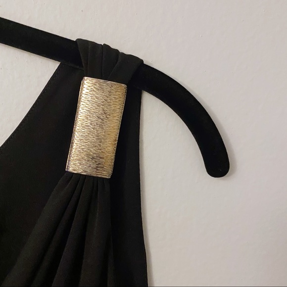 Tribal Black Blouse With Gold Hardware - Picture 3 of 6